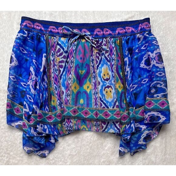 NWT Zara High Waisted Aztec Tribal Printed Asymmetric Hem Pull On Mini Skirt - Picture 13 of 16